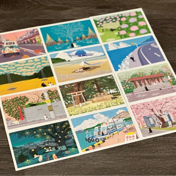 Kittens Travel Life in Japan Postacard Set ❘ Postal (12 sheets of 12 patterns) - Picture 2 of 16